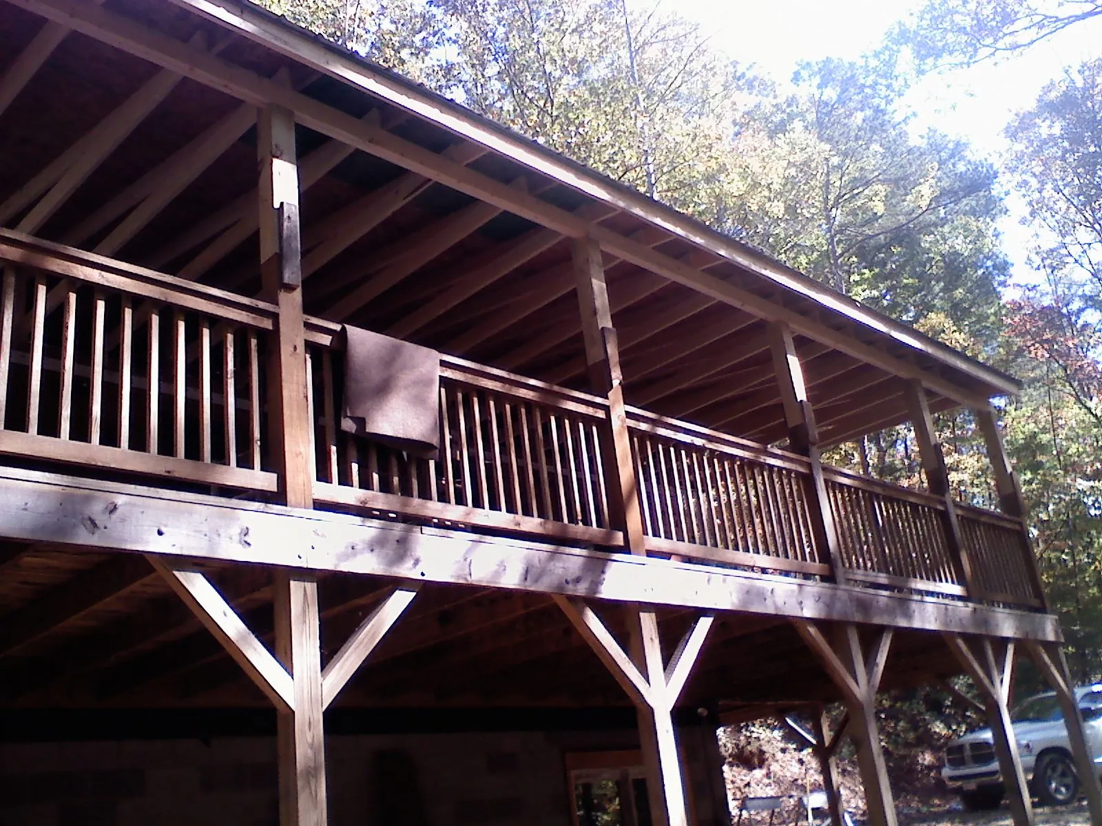 Timber framing under a new elevated porch and deck — Roof Leak Repair in Absecon by Roofing Brothers